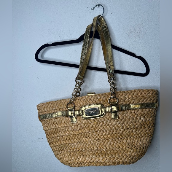 Michael Kors Basket Weave Purse - Picture 2 of 11